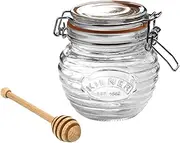 Kilner Honey Pot and Drizzler Spoon, 400ml, Transparent 01642