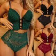 Women Sheer Lace Push Up Bra Set Panties Bras Underwear Sets Lingerie Nightwea "