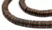 Antique Copper Flat Disk Heishi Beads 8mm Interlocking 16 Inch Strand