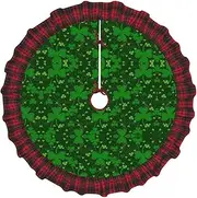 [VPPUR] Background st Patrick's Day Glitter Print Xmas Tree Skirt Santa Xmas Decor Holiday Party 48''36''30''Christmas Tree Skirt