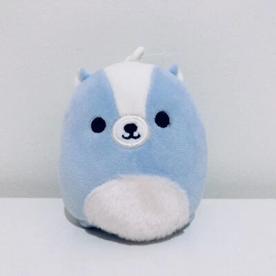 Squishmallows 3.5 inch Clip-On Plush Sol the Blue Skunk BNWT