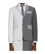 gradient colour-block trompe l'oeil-effect sport coat jacket 1,2 grey