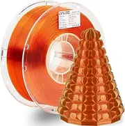 Transparent Clear PETG 3D Printer Filament, Easy to Print Clear Orange PETG Filament 1.75mm, Clean Wound Dimensional Accuracy +/-0.03mm, 1KG/Spool