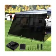 RV Awning Shade Screen with Zipper 9'x19'3", RV Awning Fabric Replacement Com...