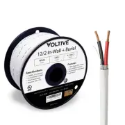 Voltive 12/2 Speaker Wire - CL3 - In-Wall/Direct Burial - OFC - 100ft - White