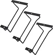 ZOOHOT 7-Inch Black Wine Glass Rack - Under Cabinet Stemware Wine Glass Holder for Bar Kitchen (1 Rows, 3 Pack)