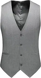 [ZISTRCBAO] Men'S Solid Color Casual Waistcoat - Men'S Formal Wedding Party Suit Vests V-Neck Sleeveless Jacket,Single Breasted Waistcoats Slim Business Dress Vest