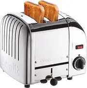 [Dualit] Classic 2 Slot Vario Toaster - Stainless Steel, Hand Built in the UK - Replaceable ProHeat Elements - Defrost Bread, Mechanical Timer - Replaceable Parts