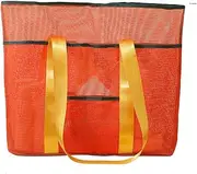 [Generic] Mesh Beach Bag - Extra Large Mesh Beach Tote Bag | Large Pool Tote Ba-g | Sandproof Storage Organizer for Cell Phone, Swimsuit, Sunscreen, Sunglasses, Towel, Hat, Water Bottle, Keys, Wallet