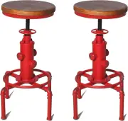 Topower Vintage Industrial Barstools Set of 2 - Solid Wood & Water Pipe Design