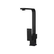 MEIR Square Kitchen Mixer Tap - L-Shaped Neck - Matte Black