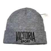 Adult VICTORIA SPORT BEANIE CAP Gray - OSFM - Stretch - NWT NEW