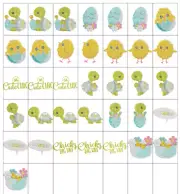 13 EASTER TURTLES AND CHICKS EMBROIDERY MACHINE DESIGNS COLLECTION PES USB