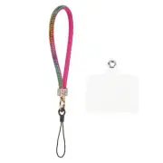 1 Pcs Phone Lanyard, Wrist Strap Glitters with Phone Patches, Multicolor