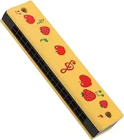 Vaguelly Diatonic Harmonica for Kids Musical Instrument for Learning Wooden Kids Toy Fruit Design Portable Harmonica for Parties