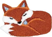 Fox Latch Hook Kits Rug Embroidery Kits Needlework Hook kit Tapestry Embroidery Craft Kits for Beginners DIY Latch Hook Cushion Mat Canvas Home Decor 52x38cm