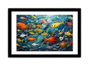 Fishes Canvas Framed Art