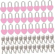 ETHZZLE 24Pcs Mini Heart Shape Padlocks with Keys Versatile Lock Vintage Style Love Heart Lock for Diaries Suitcases Collectibles Durable Construction