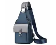 Men'S Waterproof Shoulder Bag, Usb Messenger Bag Casual Men'S Shoulder Bag, Oxford Cloth,Blue