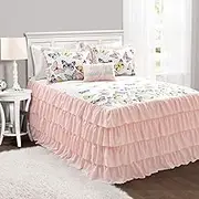 Lush Decor Pink Flutter Butterfly 4-Piece Bedspread Set, Cute Comforter (Full)