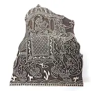 XLARGE BEAUTIFUL HAND CRAFTED CUSTOMIZED MAHARAJA IN CHARIOT WOODEN BLOCK STAMP