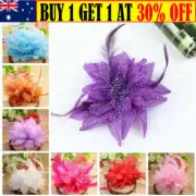 Headband Headwear Fascinator Hats Feather Flower Headband Cocktail Tea Party AU