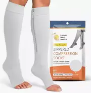 NEW Lemon Hero Unisex Open Toe Zipper Compression Socks Size Large