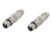 (2) Two Genuine NEUTRIK NA3FF 3-Pin XLR Female to XLR Female Coupler Adapter