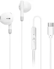 [MAS CARNEY] USB C Earphones Wired TH8, Type C Headphones with Mic,USB-C Ear Buds Compatible with Samsung Galaxy S25 S24 S23 A55 A53,Google Pixel,iPhone 15 16 iPad Pro,Huawei Honor, Xiaomi,VIVO