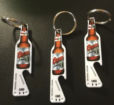 Vintage NEW Coors Light Metal Bottle Opener Keychain - Old Style Logo - Lot of 3