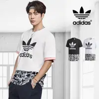 在飛比找蝦皮商城優惠-Adidas 黑 白 短袖T恤 運動 休閒 純棉 迷彩 上衣