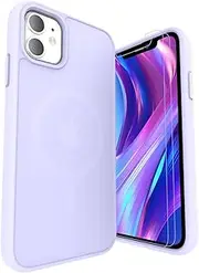 LUNOVATE Case for iPhone 11/XR, [Anti-Yellow] Magnetic Clear Case with 2 Screen Protectors, Scratch-Resistant Transparent PC Back, Colourful Transparent Shockproof for iPhone 11 and iPhone XR 6.1 Inch