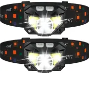 NNETM 2-Pack Ultra Bright LED Rechargeable Headlight with Motion Sensor