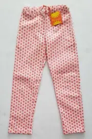 Masala Kids Pants Girls 8 White Coral Pattern Stretch Adjustable Waist New