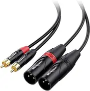 Cable Matters Dual RCA to XLR Unbalanced Interconnect Cable 6 ft, 2 RCA to XLR Male Cable (Dual XLR to RCA Cable) - 6 Feet