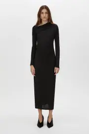 Mai Long Sleeve Midi Dress in Black - CAMILLA AND MARC® C&M