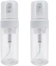 Foam Pump Bottle - 120 ML 2PCS Foam Bottle Dispenser Reusable Foam Spray Bottle Travel Empty Pump Plastic Soap Dispenser (Transparent, Pack of 1)