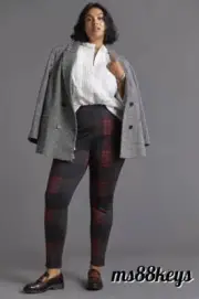 NWT $89 Anthropologie RUNWAY PLAID LEGGINGS Pants by Sanctuary SIZE 3X PLUS