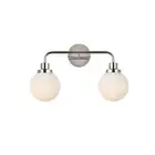 Living District Hanson 2 Light Vanity, Polished Nickel/Frosted - LD7032W19PN