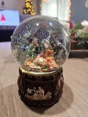 Nativity Serenity Water Snow Globe with "Silent Night" Music Box