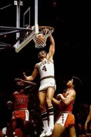 Greg Smith Of The Milwaukee Bucks Dunks 1970 Old Basketball Photo