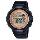 【CASIO 卡西歐】圈速記錄跑步運動休閒錶-黑X玫瑰金框(LWS-1200H-1A)