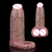 Realistic Penis Sleeve With Anti-drop Silicone Enlargement Men Delay Ejaculation