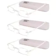 Calabria 714 Flexie 3 PACK Ice Clear +1.00 Rimless Reading Glasses for Men&Women