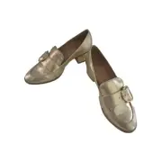 Wittner Gold Leather Block Heal Shoe Women's Size 40
