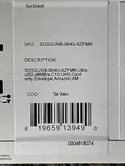 SanDisk Ultra XC 1 64GB MicroSD Card - (SDSQUNB-064G-AZFMN)