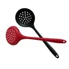 Set of 2 Kitchen Strainer Skimmer Ladle Silicone Colander Slotted Spoons