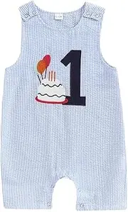 [Fluff + Buff] First 1st Birthday Cake Smash Outfit Set for Baby Boy