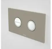 Caroma INVISI II ROUND DUAL FLUSH PLATE & BUTTON 210x110mm Metal MID GREY