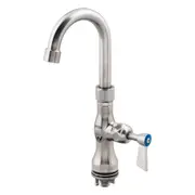 3Monkeez Stainless Steel Single Hob Mount Body with Single Control and 7" Gooseneck Spout - Taps and Rinse Jets (T-3MSHG07) - T-3MSHG07